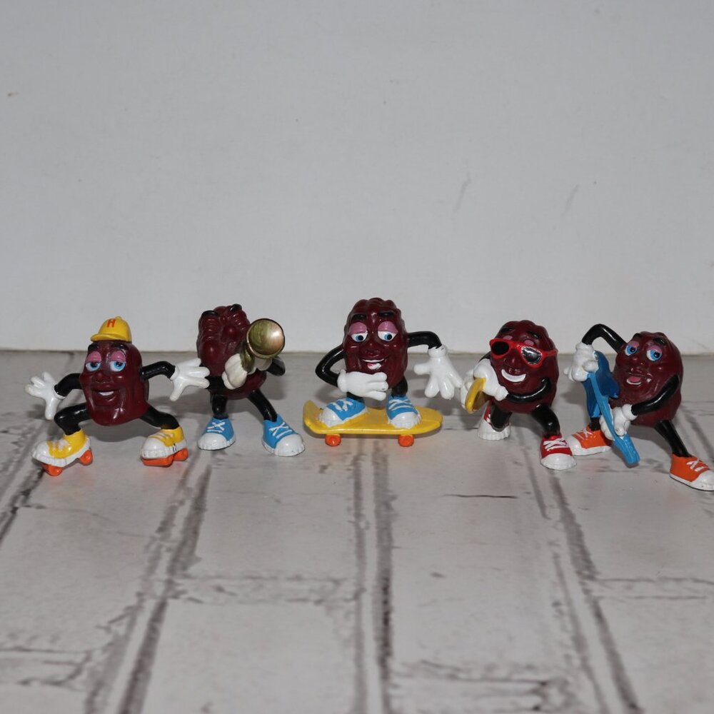 🍇🎶 California Raisins Figurines · 1988 Collection · Set of 5 · Vintage ·